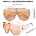 Women Sunglasses Y2K Oversized Shield Mask Sunglasses Women Futuristic Visor One-Piece Steampunk Big Frame Goggles Punk Shades Windproof Eyewear