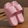 YNPO Unisex Bathroom Slippers Cloud Cushion Slides Summer Flat Sandals Thick Platform Shoes Indoor Non-Slip Couple Flip Flops