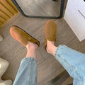 New Retro Fashion Women's Shoes Solid Color Soft Soled Slingback Shoes Round Toe Thick-Soled Suede Clogs Sandals Outdoor Beach
