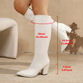 2026 Classic Black Knee High Boots for Women Elegant White Pointy Toe Lady Modern Boots Zipper Sexy High Heels Boots Dress Shoes