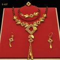 Dubai Gold Color Jewelry Set For Women Wedding Bridal Long Tassel Necklace And Earrings Set African France Party Gifts