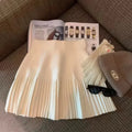 Pleated Mini Skirts Korean Sweet Knitted Skirts Sweet Elastic Waist Ladies Casual Youthful For Women's Clothes Solid Fashion New