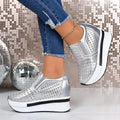 Chunky Platform Hidden Heel Loafers Women Autumn 2026 Breathable  Hollow Out Thick Bottom Sneakers Women Height Increase Shoes
