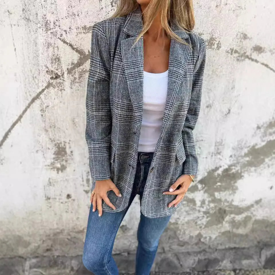 Autumn Women's Blazer Tops Fashion Retro Style Buttons Street Simple Classic Jacket coat women winter 2025