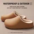 New Winter Waterproof Warm Cotton Slippers Women Men Thick Sole Indoor House Shoes Non-Slip EVA Plush Fuzzy Couple Footwear