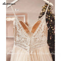 Dress Civil Wedding Lakshmigown Spaghetti Straps Champagne Boho Wedding Dress For Women Vestido Civil Bridal Customized Wedding Gowns Suknie Slubne