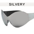 Retro Rimless Oversized Sunglasses Women Fashion Luxury Big Frame One Piece Gradient Sun Glasses Retro Classic Shades UV400