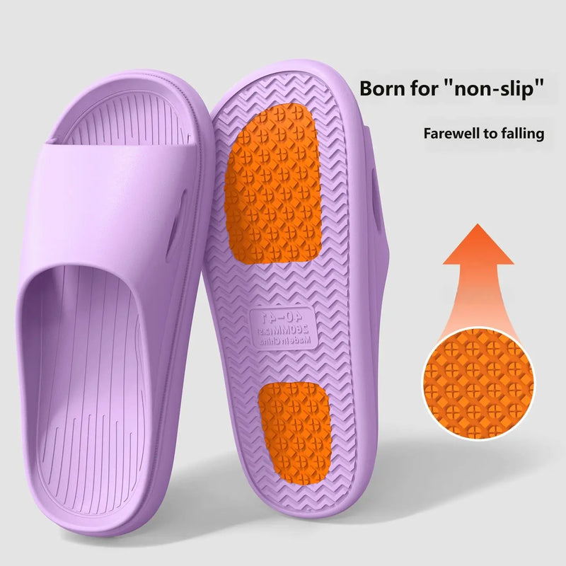 Non‑Slip EVA Slide Slippers for Women Thick Sole Anti‑Fall Bathroom Home Slides Soft Comfort Indoor House Slipper