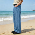 High Waist Jeans Pants Wide Leg Retro Men's High Waist Wide Leg Jeans Loose Fit Denim Pants Breathable Casual Stretchy Heavyweight Cotton Y2K Baggy Trousers