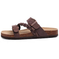 Crestar Women's Cork Footbed Sandals Summer Comfortable Slip-On Slide Sandals with Arch Support djustable Buckle Beach Slippers