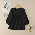 Women Summer Blouse ZANZEA Elegant Solid Color OL Work Shirt Casual O Neck Short Sleeve Tops Stylish Pleated Mujer Holiday Tunic