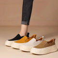 Women's Casual Thick Bottom Heightening Slip-On Shoes Spring Summer New Style Versatile British Retro Lazy Shoes