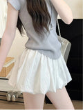 Red Petal Hem Bloom Skirt Women Summer Lightweight High Waist Flattering Fit Anti-Slip Lining Petite A-Line Mini Flowy Skirt