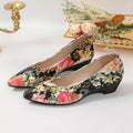 Spring Autumn Print Design Pointed Toe Women's Mid Heel Single Shoes 2026 Fashion Simple Style Outdoor Casual Shoes for Women