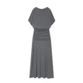 Women's Dress 2026 Summer New Style Solid Color Short Sleeve Ruffle Decor Midi Maxi Dress Elegant and Gentle Romantic