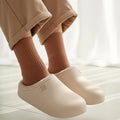 Eva Waterproof Cotton Slippers Women Winter Comfortable Fleece Lining Warm House Shoes Couple Thick Soled Non Slip Plush Slides