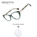 ZENOTTIC M Size Cat-Eye Acetate For Women Prescription Eyeglasses Photochromic Lenses Blue Light Blocking Classic Glasses