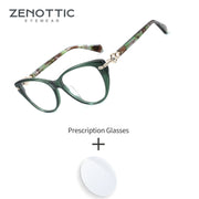 ZENOTTIC M Size Cat-Eye Acetate For Women Prescription Eyeglasses Photochromic Lenses Blue Light Blocking Classic Glasses