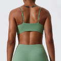 Hearuisavy Women's Twist V Neck Padded Sports Bra Adjustable Straps Back Cutout Dry Yoga Gym Run Low Support Crop Workout Top