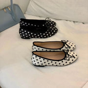Fashion Silk Women Ballet Flats Shoes Luxury Designer Shallow Female Round Toe Butterfly-Knot Ladies Slides Shoes