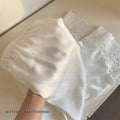 Elegants Lace 2PCS Pjs Set Women's Pijamas Homewear White Silk Satin Sleepwear Trouser Suit Loungewear Loose Casual Nightwear