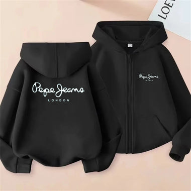 Sweatshirts Print Casual Fashion Brand Print Hoodies Coat Children Zipper Tops Girl Pink Boy Black Kids Clothing Casual Spring Autumn Sweatshirts