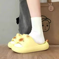 Korean Thick Bottom Cat Slippers Soft Sole Solid Color Thick Platform Slippers EVA Non Slip House Shoes for Couples and Women