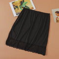 Thin Ice Silk Modal Female Half Length Skirt Lace Anti-glare Underskirt Mesh Flower Pure Color Half Slip Dress Petticoat