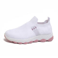Grid Mesh Slip-On Street Sneakers, Integrated Stretch Ribbed Collar, Thick Wavy Layered Two-Tone Midsole Daily Walking Shoes