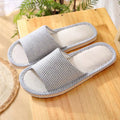 House Flax Slippers Women Floral Autumn Cute Home Indoor Non Slip Funny Sandals Cartoon Kawaii Linen Cat Shoes Flat  Striped