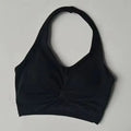 Women Halter Sports Bra Integrated Yoga Tank Top Padded Shockproof Support For Gym Workout Pilates Running Fitness
