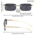 Rimless Small Square Sunglasses Women Men Luxury Brand Designer Travel Driving Sun Glasses Metal Leopard Head Shade Eyewear