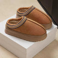 2025 Platform Fluffy Slippers Women/men House Flats Fashion Plush Winter Shoes Ladies Home Elegant Casual Footwear Large Size
