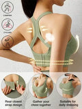 Sports Bra Gathered Shock-absorbing Running Strapless Beautiful Back No Steel Ring Yoga Bra Vest for Women