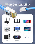 Boots RJ45 Strain Relief Cat6 Shielded RJ45 Pass Through Connectors with Strain Relief Boots Cat6 Ethernet Modular Plug Network Cable, Supports 10Gbps