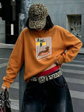 Vertical Stripe Dachshund Prints Hoodie Women Winter Jogging Sweatshirt Loose Crewneck Pullover Basics Fleece Warm Woman Clothes