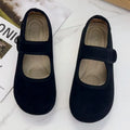 Women's Retro Mary Jane Flats Soft Velour Material Comfortable Round-Toe Walking Shoes Vintage Velcro Casual Loafers 2026