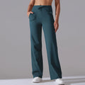 Women Influencer Drawstring Wide Leg Yoga Pants, High Waist Naked Feel Loose Trousers With Dual Side Pockets Versatile Fitness P