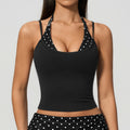 Sport Bra Polka Dot Fitness Polka Dot Yoga Tank Top Shockproof Striped Fitness Bra Gym Workout Vest Breathable Sport Top Halter Beautiful Back Sport Vest