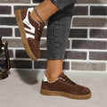 Faux Suede Brown Platform Sneakers Women Spring Non Slip Flat Heels Casual Walking Shoes Woman Thick Sole Vulcanize Shoes