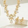 3PC Women's Trendy Claw Chain Series Leaf Droplet Necklace Earrings Jewelry Set Wedding Banquet Party Holiday Gift