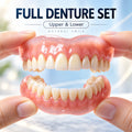 Full Mouth Dentures Set, Removable Upper and Lower False Teeth, Natural Looking Smile for Adults