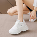 Spring and Autumn Casual Fashion Round-toe Thick-soled Vulcanized Shoes Solid Color Non-slip Wear-resistant Simple Running Shoes