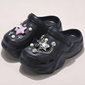 Women DIY Silver Butterfly-Knot Fashion Bow Decor Clogs Summer Sping Autumn Beach Sandals Cave Hole Garden Shoes Students Girls