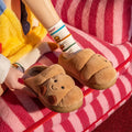 Slippers ZUOFU Unisex Cute Croissant Plush Slippers Autumn Winter Non-Slip TRP Fluffy Indoor Cotton Slippers Open & Closed Back Available