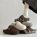 New Autumn Style Women's Comfortable Flat Shoes, Retro Loafers, Exquisite Plush Winter Women's Shoes, One-piece Cotton Slippers