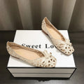 New Women Hollow Out Bow Decor Square Toe Low Heel Flats Breathable Slip On Casual Shoes For Daily Work Vacation