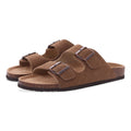Women Sandals Slides Slippers Litfun Classic Leather Cork Slippers Women Fashion Suede Flats Sandals Thick Footbed Cork Slides Unisex Outdoor Beach Slippers