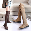 Sexy Lace Up Over The Knee Boots Women 2023 Autumn Winter Flat Heels Platform Gothic Shoes Female Long Thigh High Boots Fashion