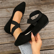 Women's Shoes Pointed Toe Ballet Flats Shoes Spring/autumn Strap Ankle Elastic Belt Cute Ballerina Ladies Elegant Flats Shoes